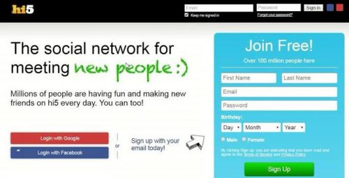 hi 5 media sosial