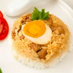 Resep Nasi Tim Ayam Telur Asin, Sarapan Mengenyangkan