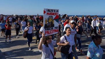 Presiden Kuba Pimpin Unjuk Rasa Pro-Palestina di Depan Kedutaan Besar AS di Havana