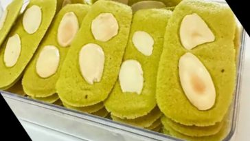 Resep Kue Lidah Kucing Variasi Greentea Almond, Cobain!