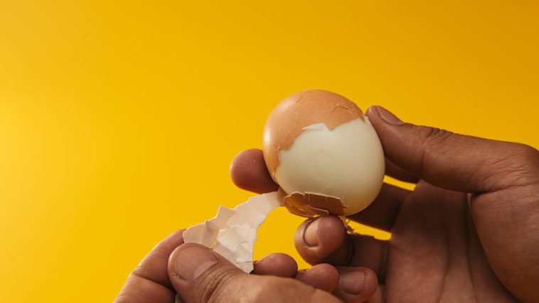 Trik merebus telur: Ilustrasi telur rebus matang sempurna yang dikupas dengan mulus